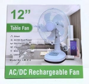 Rechargeable Table Top fan 12"