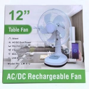 Rechargeable Table Top fan 12"