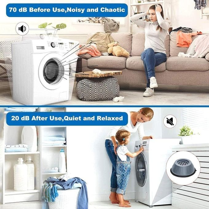 4Pcs Anti Vibration Pads for Washing Machine, Refrigerator, Dryer Shock and Noise Cancelling - Image 3