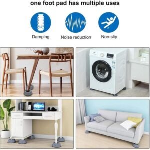 4Pcs Anti Vibration Pads for Washing Machine, Refrigerator, Dryer Shock and Noise Cancelling